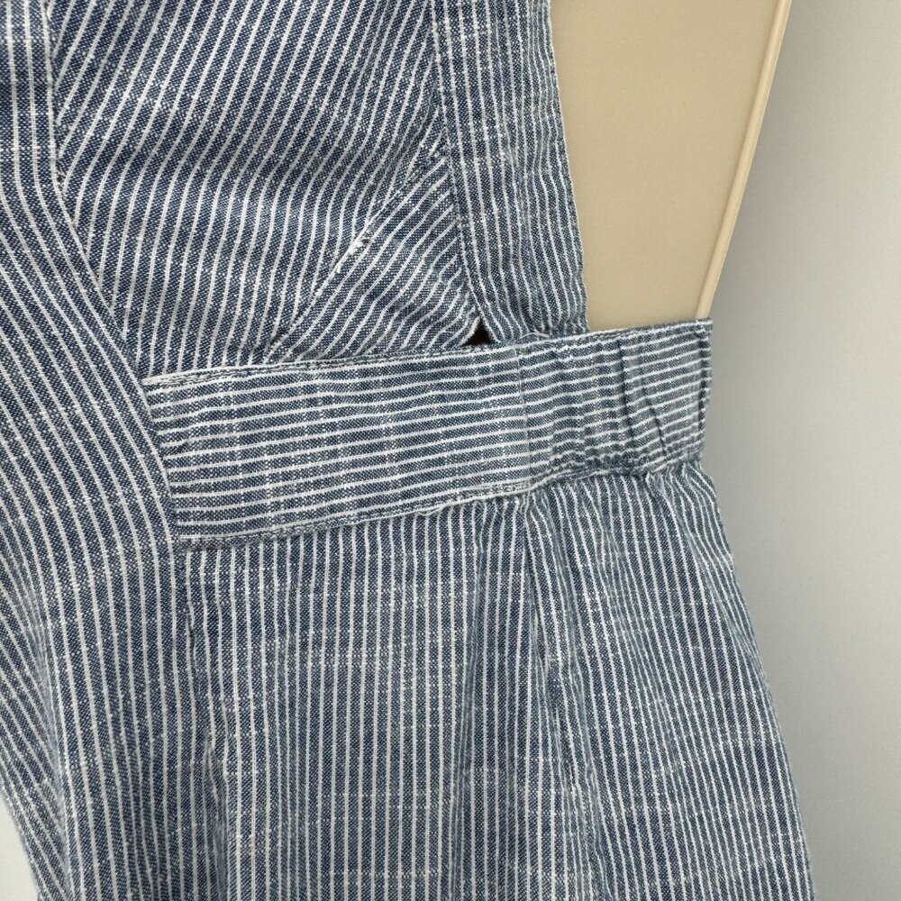 JAPNA Women's Size M Romper Jumpsuit Blue Striped straight  Leg 100% Cotton Casu - Picture 6 of 14